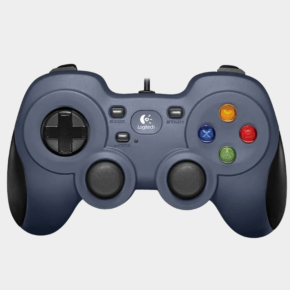 Logitech F310 Wired Gamepad, Controller Console Like Layout, 4 Switch D-Pad, 1.8-Meter Cord, PC – Grey/Blue