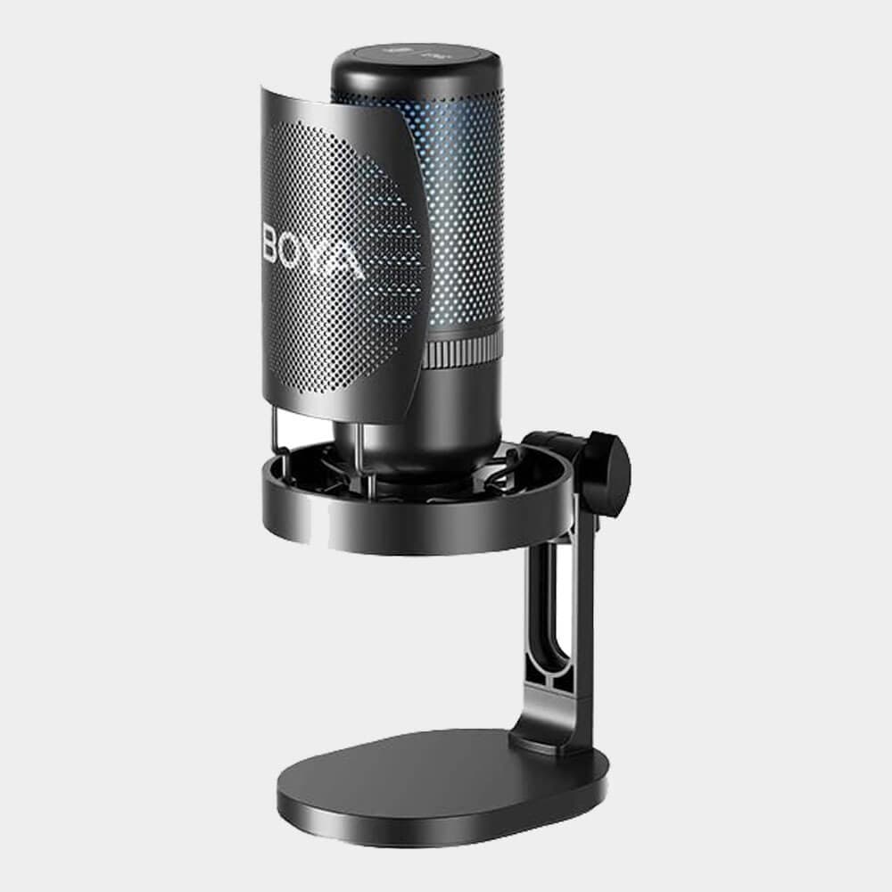 BOYA K3 USB Microphone for YouTube | Condenser Microphone for Studio | Gaming mic for Pc | Mic for Video Recording | Podcast Mic Set | RGB Lightning with One-Tap Mute Hold to noice Cancellation.