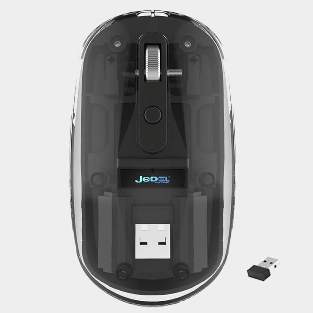JeDEL Wireless, Bluetooth Rechargeable Mouse – 1600 DPI Adjustable – Battery Life 180 Hours (WD131P Black) | HighEnd