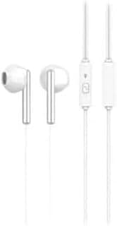 G6 Wired Stereo Earphones with Microphone, 3.5mm In-Ear Headphones, 14mm Hi-Fi Stereo Bass, Ergonomic, 1.2M TPE Cable, Hands-Free Calls, Compatible with Smartphones, Tablets & Laptops - White