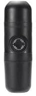 Espresso Maker - Portable manual coffee machine for outdoor camping, hiking, and travel. Compact black design fits car cup holders, perfect for fresh brew on the go anywhere.