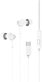 سماعة أذن سلكية V Volt بمنفذ Type-C مع ميكروفون HS684T، تصميم مريح مع زر تحكم