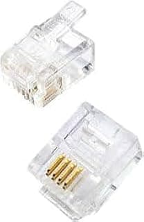 طقم DIY مكون من 10 قطع PLUG MASTER P6-003-2-2-E 6P4C RJ11 مطلي بالذهب 50U للكابلات المسطحة 24-26 AWG