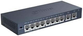 داهوا محول جيجابت ايثرنت 8 منافذ S3010-8ET2ET-60 - مفتاح شبكة عالي السرعة مع منفذين SFP واتصال سلكي موثوق للمنزل والمكتب، التوصيل والتشغيل، موفر للطاقة