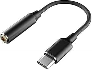 محول مقبس سماعة راس من USB C الى 3.5 ملم، كيبل دونجل AUX الى USB C متوافق مع ايفون 17/16/15، ايباد برو، سامسونج جالاكسي S25 S24 S23 الترا/جو جل بيكسل (اسود)