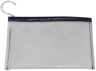 مقلمة شفافة بسوستة متعددة الالوان، اغلاق بسحاب، 20 × 8 × 3 سم (كحلي)