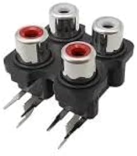طقم DIY عدد 10 قطع مقبس RCA أنثى جاك صوت وفيديو AV (2+2 فتحة) - للتركيب على لوحة PCB