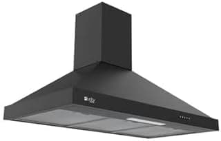 شفاط مطبخ 90 سم يثبت على الحائط، قوة شفط 650 م³/ساعة، 3 سرعات تصميم هرمي، إضاءة LED، أسود (ROMA 90 BL)