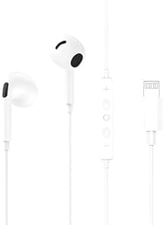 ANKHGIFTSHOP In-Ear Wired Headphones with Volume Control, White, L*i**g**h*t*n*i*n*g Connector Model LX-EP805