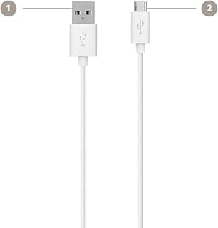 كابل شحن Micro USB، متوافق مع جميع الهواتف، أبيض