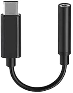 USB C to 3.5mm Jack Adapter, 3.5mm Headphone Aux Audio Adapter Compatible with Samsung Galaxy S22 S21 S20 Note 20 A73 A53, Huawei, Google Pixel and More (Black)