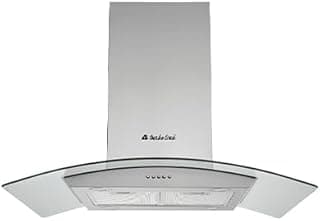 شفاط جزيرة زجاجي توربين، 90 سم، 1000 م³/ساعة، ستانلس ستيل + زجاج، Island 90 PRO MAX