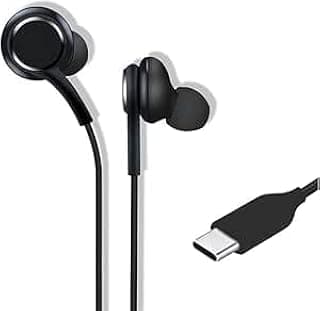 Type C Connector In-Ear Headphones Compatible with All Series USB Type C Earphones - Nylon Braided