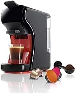 Jamaky JMK9012 3-in-1 Espresso & Pod Coffee Machine – 19-Bar Pump, 800 ml Water Tank, Compatible with Capsules & Ground Coffee, Milk Frother Included – Espresso, Cappuccino & Latte Maker (Black)