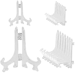 Set of 10 Acrylic Display Stands Medium Size Perfect for Dish Organizer , Can Be Used as Dish Rack and Kitchen Organization Sturdy and Versatile