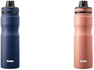 Tank Stainless Steel Water Bottle 650mL, Up to 12Hrs Cold, Navy blue and Tank Stainless Steel Water Bottle 650mL, Up to 12Hrs Cold, Orange