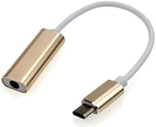 محول صوت من Type-C إلى 3.5mm، كابل محول سماعات USB-C، متوافق مع أجهزة الكمبيوتر واللابتوب والسطح، لون ذهبي