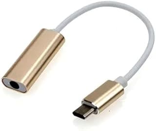 محول صوت من Type-C إلى 3.5 ملم، كابل محول سماعات USB-C، ذهبي جولدن تك