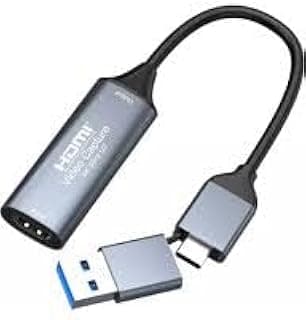 4K HDMI to USB 3.0 Type C Video Capture Card, Cam Link Capture Adapter 1080P 60fps, Screen Capture Device for Live Streaming, Gaming, Video Conferencing, Teaching, Live Streaming