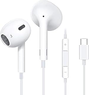سماعات داخل الاذن USB C، اذن ستيريو هاي فاي نوع مع ميكروفون وتحكم في مستوى الصوت