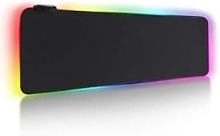 تيكزون قاعدة ماوس للالعاب باضاءة RGB - قاعدة ماوس ممتدة باضاءة LED كبيرة للغاية مع سطح مضيء غير قابل للانزلاق ومقاوم للماء لالعاب الكمبيوتر وماك