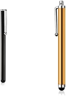 Stylus Pen for Smartphones - 2 Pack (Black, Gold) - Universal Capacitive Touch Pen - Soft Tips - Anti-scratch - Compatible with Tablet, Smartphone, Laptop