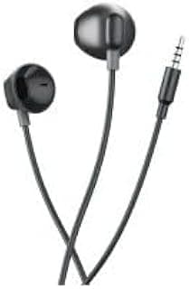 سماعات أذن بسلك داخل الأذن هالو لايت (OEP-320)، صغيرة الحجم بتصميم مريح نصف داخل الاذن، كابل 1.2 متر، صوت ستيريو باس عميق، ميكروفون مدمج، مقبس صوت 3.5 ملم - أسود من اورايمو