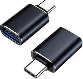 OTG USB C Adapter with OTG Technology (Male) - USB Type-C (Female) for Laptop and Mobile Phones - Black (2 Pack)