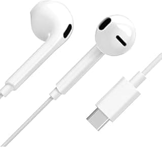 In-Ear Wired Stereo Type C Headphones, Wired Headphones with Microphone USB C Earphones USB C Earphones with Mic Volume Control In-Ear