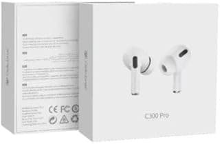 سماعات داخل الاذن لاسلكية Celebrt C300 PRO سماعة أذن لاسلكية (TWS) بلوتوث 5.3 مع حافظة شحن لاسلكية ستريو مع الغاء الضوضاء صوت ستيريو محيطي - لون ابيض المنتج الاصلي