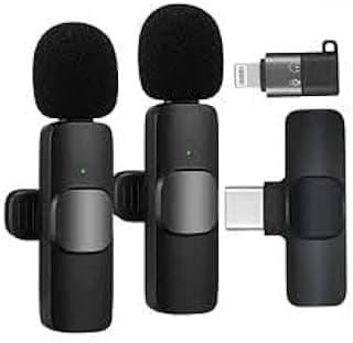 K9 Dual Wireless Microphone Plug and Play Omnidirectional Hypercardioid Pattern Compatible with Smartphone Black