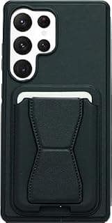 Leather Case Compatible for Samsung S25 Ultra Shockproof Leather Back Card Storage & case built-in Stand PU leather for a stylish look, comfortable grip (Black)