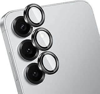 LZAYN Camera Lens Protector for Samsung Galaxy S25 Tempered Metal Glass Camera Screen Protector Cover Film Accessories, HD Clear, Scratch Proof, Case Friendly,Black Titanium