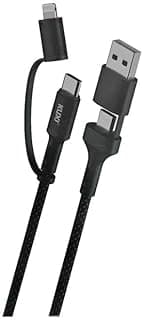 كابل شحن سريع ونقل بيانات KX87 (5 أمبير - 100 وات - 1.2 متر)، قابس USB-A/Type-C إلى Lightning/Type-C متوافق مع ايفون، ايباد، سامسونج، هواوي، شاومي، اوبو