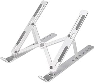Foldable Laptop Stand, Lightweight and Breathable Laptop Stand Tablet Holder Portable Travel Holder White