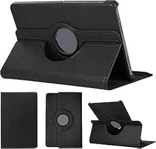 Fekra 360° Rotating Case for Lenovo Tab M10 Plus Gen 10.6" 2022 – Slim Leather Cover with Stand, Shockproof Protection (Black, Lenovo Tab M10 Plus)