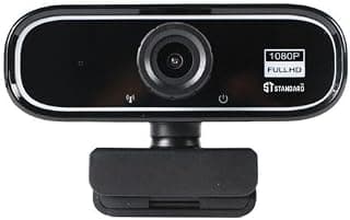 Standard WB-1080 Full HD 1080P Webcam with Stand - Ultra Wide Angle Lens with Auto Light Adjustment, Built-in Long Range Microphone, Skype, Web Conferencing, Video Calling, Remote Work, L