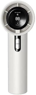 Cooling Fan - Mini Handheld Turbo Unit with 100 Speed Settings, USB Rechargeable Portable Device Including Digital Display and 3000mAh Battery Ideal for Travel Camping Outdoor Activities White (white)