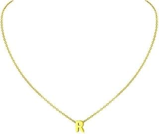 USHOP 18K Gold Plated Stainless Steel Tiny Letter Necklace Personalized Personalized Letter Necklace Multi Letter Name Necklace
