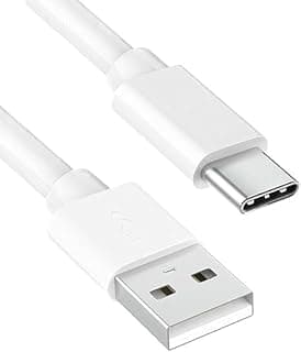 كابل شحن USB Type-C، متوافق مع جميع الهواتف، كابل شحن ونقل بيانات USB TYPE-C - أبيض