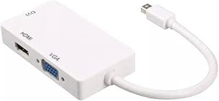 3-in-1 Mini DP to HDMI, DVI, VGA Adapter 4K Mini Displayport Converter, Thunderbolt 2 to VGA HDMI DVI (Male to Female) for MacBook, PC, Projector, Surface Pro