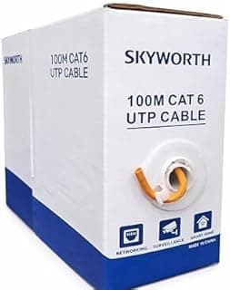 كابل شبكة CAT6 UTP، طول 100 متر، لون برتقالي - Skyworth