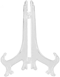 Aigend Clear Plastic Plate Display Stand, 1Pc Clear Plate Stand Display Picture Photo Frame Stand Holder for Weddings Home Decoration Birthdays