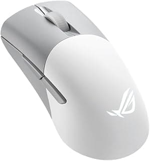 ROG Keris Wireless AimPoint Gaming Mouse, Tri-mode connectivity (2.4GHz RF, Bluetooth, Wired), 36000 DPI sensor, 5 programmable buttons, ROG SpeedNova, Replaceable switches, Paracord cable, White
