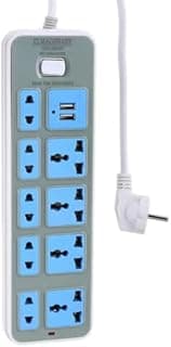 المغربي مشترك كهرباء 2500 وات مع 11 مخرج عالمي، 2 منفذ USB، حماية من ارتفاع التيار، 10 أمبير 220-250 فولت