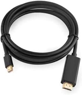 جيني كيبل ميني ديسبلاي ذكر الى HDMI 4K، منفذ عرض احادي الاتجاه مضفر من الالومنيوم الى محول HDMI متوافق مع الشاشة/جهاز العرض، 1.5 متر - (اسود)