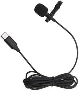 (1Pcs) GL-121 Lavalier Condenser Microphone Type-C for Clear Voice Recording with 1.5m Cable and Rotating Clip | GL-121 Lavalier Condenser Microphone Type-C portable practical audio |