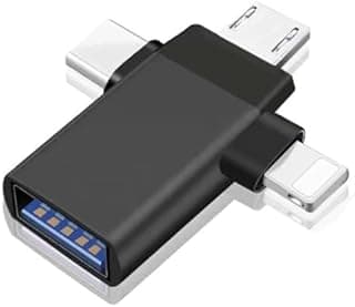 محول USB او تي جي 3 في 1 - متوافق مع (Micro USB، لايتنينج، USB نوع C) الى USB 3.0 انثى (SX-39)