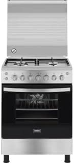 Zanussi Gas cooker 60cm Coolcast (New Edition), 4-burner, Freestanding with gas oven hob, full safety, Brushed Stainless Steel, silver ZCG61296XB