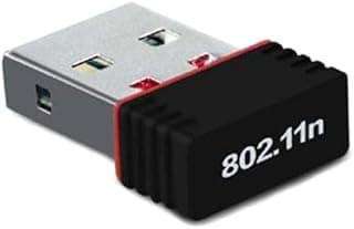 محول واي فاي لاسلكي USB بسرعة 150Mbps بمعيار 802.11N كارت شبكة لان أسود
